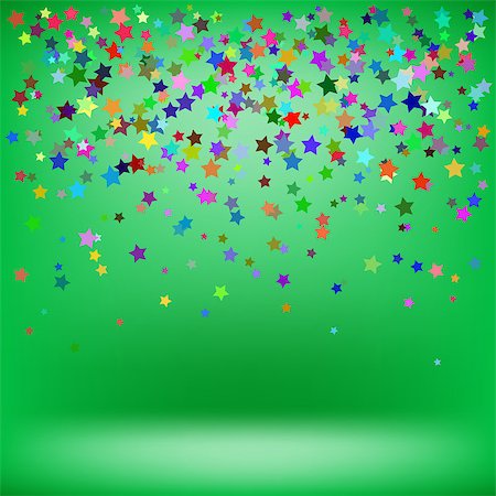 Set of Colorful Stars on Green Background. Starry Pattern Stock Photo - Budget Royalty-Free & Subscription, Code: 400-09091911