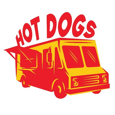color vector template van for delivery hot dog. Foto de stock - Super Valor sin royalties y Suscripción, Código: 400-09092030