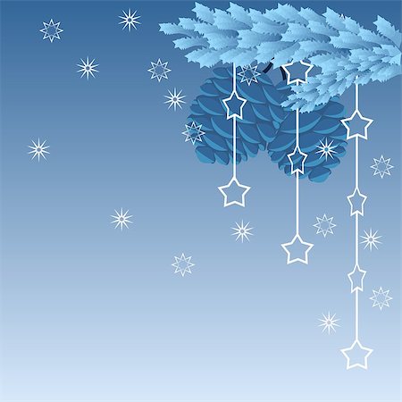 Blue Christmas cones with snow and garland Photographie de stock - Aubaine LD & Abonnement, Code: 400-09092302