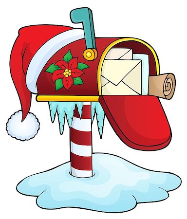 simsearch:400-05701439,k - Christmas mailbox theme image 1 - eps10 vector illustration. Stock Photo - Budget Royalty-Free & Subscription, Code: 400-09092375