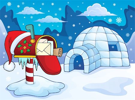 simsearch:400-05701439,k - Christmas mailbox theme image 2 - eps10 vector illustration. Stock Photo - Budget Royalty-Free & Subscription, Code: 400-09092376