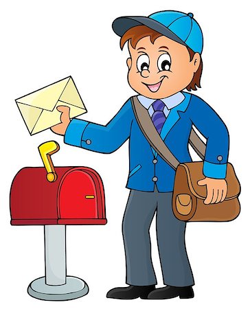 Postman topic image 1 - eps10 vector illustration. Stock Photo - Budget Royalty-Free & Subscription, Code: 400-09092397