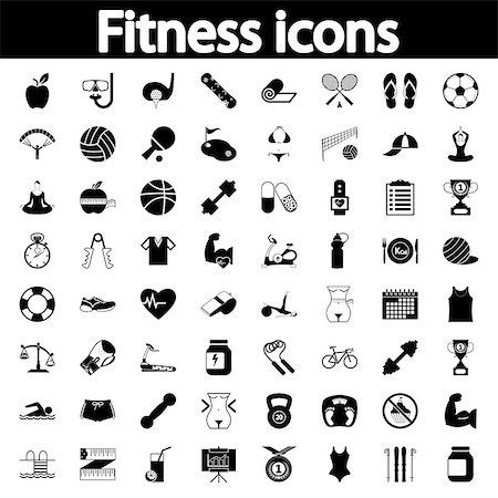 Professiona fitnessl icons for your website. Vector illustration. Stock Photo - Budget Royalty-Free & Subscription, Code: 400-09092419