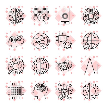 processor vector icon - Vector icon set for artificial intelligence concept. Various symbols for the topic using flat design. Editable Stroke Stock Photo - Budget Royalty-Free & Subscription, Code: 400-09092479