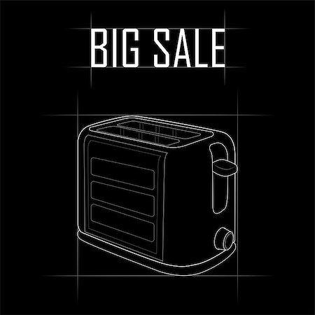 siletskyi (artist) - White toaster icon on a black background Stock Photo - Budget Royalty-Free & Subscription, Code: 400-09092495