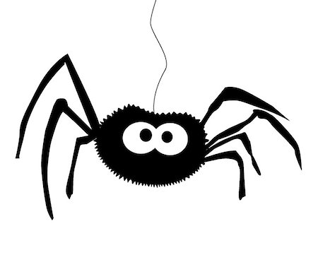 simsearch:400-08200203,k - Black silhouette of spider isolated white background . Icon, clip art, vector illustration. . Foto de stock - Royalty-Free Super Valor e Assinatura, Número: 400-09092492