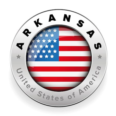 Arkansas Usa flag badge button vector Fotografie stock - Microstock e Abbonamento, Codice: 400-09092776