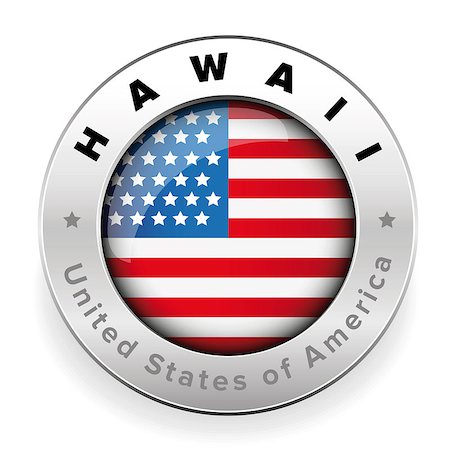 picture hawaii skyline - Hawaii Usa flag badge button vector Stock Photo - Budget Royalty-Free & Subscription, Code: 400-09092783