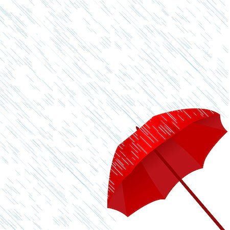 simsearch:400-04921907,k - Red umbrella in the rain Stock Photo - Budget Royalty-Free & Subscription, Code: 400-09092810