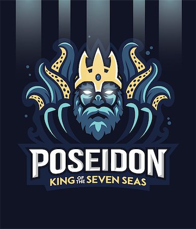 ryanpaul (artist) - Vector illustration of greek god Poseidon king of the seven seas Foto de stock - Super Valor sin royalties y Suscripción, Código: 400-09092900