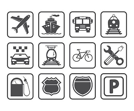 simsearch:400-04220640,k - Transportation icons and signs. Vector illustration EPS 8. Foto de stock - Royalty-Free Super Valor e Assinatura, Número: 400-09093508