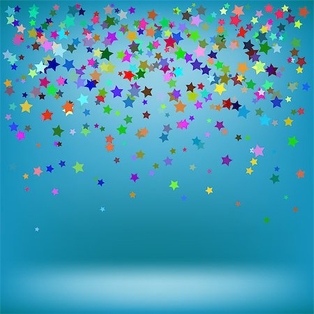 Set of Colorful Stars on Azure Background. Starry Pattern Stock Photo - Budget Royalty-Free & Subscription, Code: 400-09093535