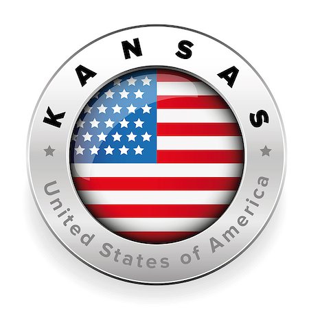 Kansas Usa flag badge button vector Stockbilder - Microstock & Abonnement, Bildnummer: 400-09093556