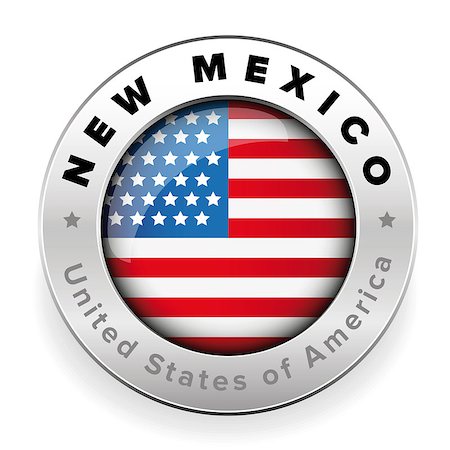 simsearch:400-09094145,k - New Mexico Usa flag badge button vector Photographie de stock - Aubaine LD & Abonnement, Code: 400-09093572