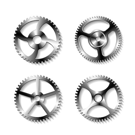 simsearch:400-09089843,k - Set of realistic metal gears on a white background. Vector illustration Stock Photo - Budget Royalty-Free & Subscription, Code: 400-09093717