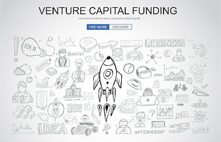 simsearch:400-07832378,k - Venture Capital Funding concept with Business Doodle design style: raise money, campain best practice, series A crowd fund. Modern style illustration for web banners, brochure and flyers. Photographie de stock - Aubaine LD & Abonnement, Code: 400-09093799