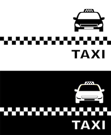 black and white business card with taxi car silhouette Stock Photo - Budget Royalty-Free & Subscription, Code: 400-09093802