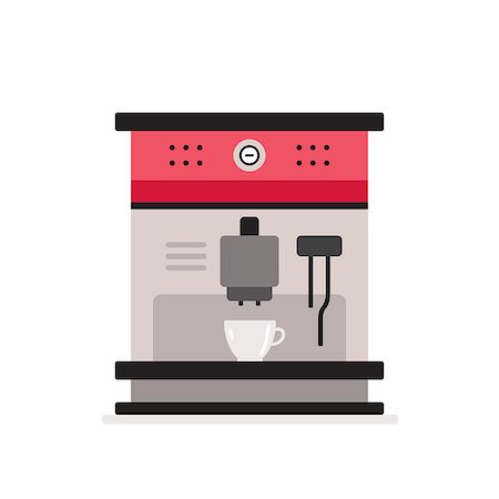 expresso maker - Coffee machine on white background Vector illustration Stock Photo - Budget Royalty-Free & Subscription, Code: 400-09108215