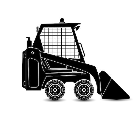 The vector isolated compact excavator.Black silhouette eps8 Stock Photo - Budget Royalty-Free & Subscription, Code: 400-09108227