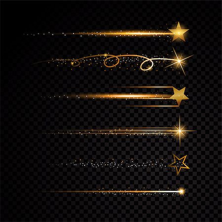 simsearch:400-09081846,k - Gold glittering spiral star dust trail sparkling particles on transparent background. Space comet tail. Vector glamour fashion illustration set Stock Photo - Budget Royalty-Free & Subscription, Code: 400-09108266