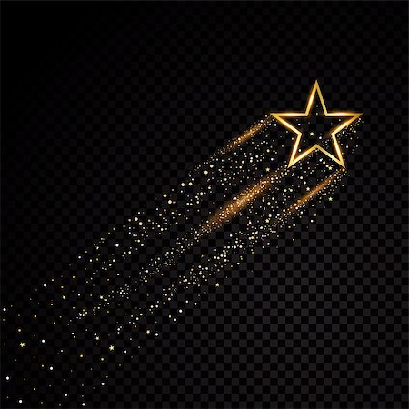 simsearch:400-09081846,k - Gold glittering spiral star dust trail sparkling particles on transparent background. Space comet tail. Vector glamour fashion illustration set Stock Photo - Budget Royalty-Free & Subscription, Code: 400-09108267