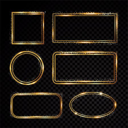 simsearch:400-09081846,k - Vector rectangle frame. Shining banner. Isolated on black transparent background Vector illustration Stock Photo - Budget Royalty-Free & Subscription, Code: 400-09108279