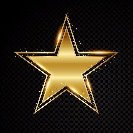 simsearch:400-09081846,k - Vector star frame. Shining banner. Isolated on black transparent background Vector illustration Stock Photo - Budget Royalty-Free & Subscription, Code: 400-09108272