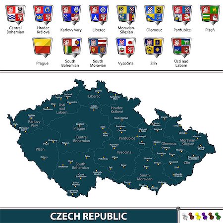 Vector map of Czech Republic with neighboring countries Photographie de stock - Aubaine LD & Abonnement, Code: 400-09108298