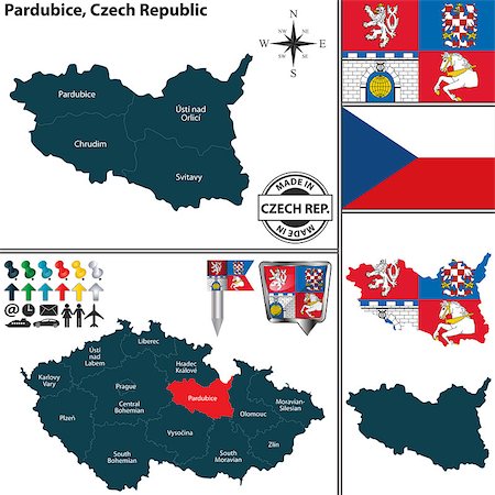 simsearch:400-07624852,k - Vector map of Pardubice region and location on Czech map Photographie de stock - Aubaine LD & Abonnement, Code: 400-09108314