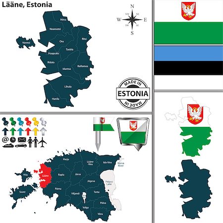simsearch:400-07624852,k - Vector map of Laane region and location on Estonian map Photographie de stock - Aubaine LD & Abonnement, Code: 400-09108311