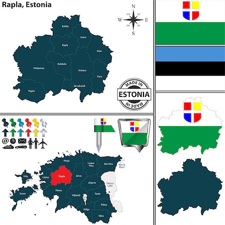 simsearch:400-07624848,k - Vector map of Rapla region and location on Estonian map Foto de stock - Royalty-Free Super Valor e Assinatura, Número: 400-09108375