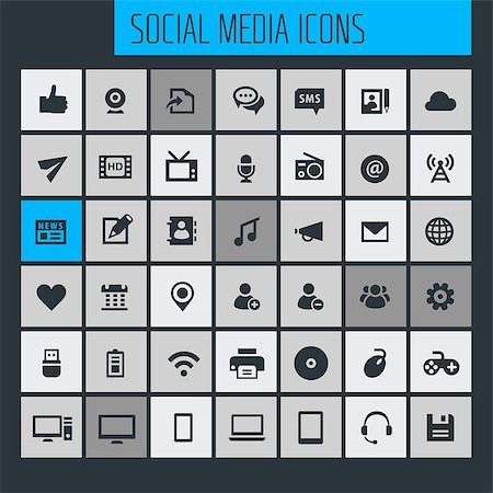 simsearch:400-07675541,k - Trendy flat design big social media icons set Stock Photo - Budget Royalty-Free & Subscription, Code: 400-09108405