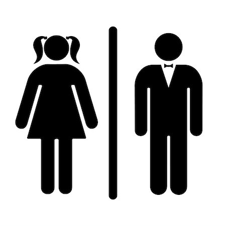 simsearch:400-05131090,k - Sign, icon male and female toilet. Vector illustration Stock Photo - Budget Royalty-Free & Subscription, Code: 400-09108423