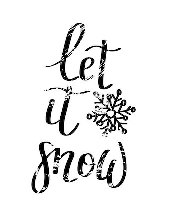 simsearch:400-09108757,k - Let it snow grunge vector lettering Christmas design layout Stock Photo - Budget Royalty-Free & Subscription, Code: 400-09108501