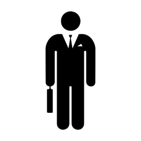 Icon man businessman in suit with briefcase. Vector illustration. Stock Photo - Budget Royalty-Free & Subscription, Code: 400-09108532