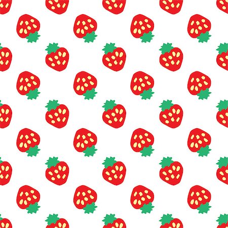 Abstract seamless white strawberry background. Vector illustration Fotografie stock - Microstock e Abbonamento, Codice: 400-09108602