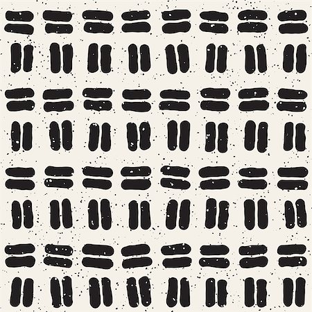 simsearch:400-08411543,k - Hand drawn black and white ink abstract seamless pattern. Vector stylish grunge texture. Monochrome geometric shappes paint brush lines Photographie de stock - Aubaine LD & Abonnement, Code: 400-09108646