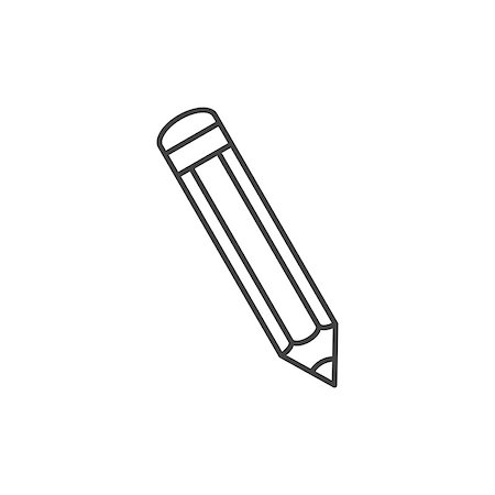 simsearch:400-05294430,k - Pencil outline icon on white Stock Photo - Budget Royalty-Free & Subscription, Code: 400-09108815