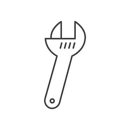 simsearch:400-08734195,k - Adjustable wrench outline icon on white Foto de stock - Royalty-Free Super Valor e Assinatura, Número: 400-09108904