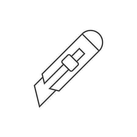 simsearch:400-05036060,k - Stationery knife outline icon on white Stock Photo - Budget Royalty-Free & Subscription, Code: 400-09108935