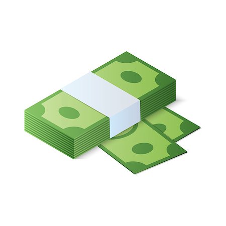 Stack of dollar bills. Isometric vector illustration. Stockbilder - Microstock & Abonnement, Bildnummer: 400-09108944