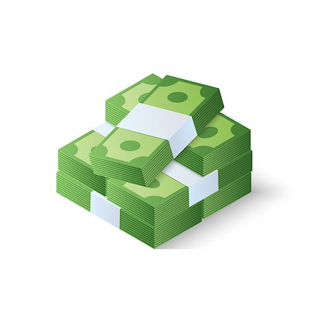 Pile of cash. Stack of dollars. Isometric vector illustration. Stockbilder - Microstock & Abonnement, Bildnummer: 400-09108941