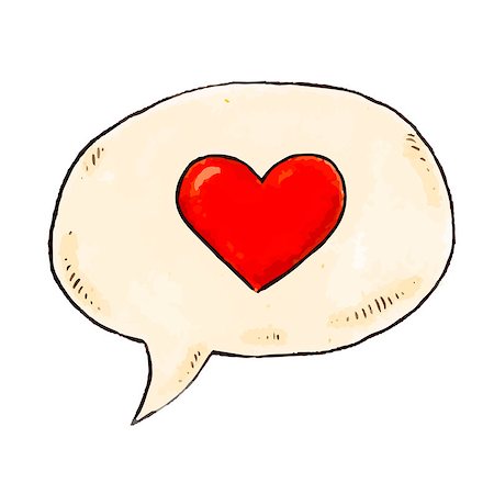 Red heart in a speech bubble. Valentine heart symbol vector Stock Photo - Budget Royalty-Free & Subscription, Code: 400-09109044