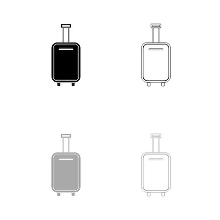 Luggage bag black and grey set icon . Flat style . Stock Photo - Budget Royalty-Free & Subscription, Code: 400-09109130