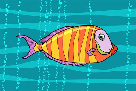 simsearch:400-04901251,k - cichlid aquarium fish. Pop art retro vector illustration Stockbilder - Microstock & Abonnement, Bildnummer: 400-09109301