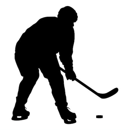 simsearch:400-04518843,k - Silhouette of hockey player. Isolated on white. Stock Photo - Budget Royalty-Free & Subscription, Code: 400-09109323