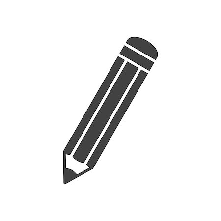 simsearch:400-05294430,k - Pencil black icon on white Stock Photo - Budget Royalty-Free & Subscription, Code: 400-09109348