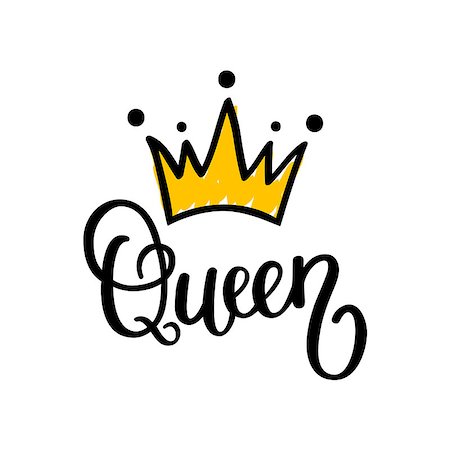simsearch:400-09108757,k - Queen crown vector calligraphy design funny poster Stock Photo - Budget Royalty-Free & Subscription, Code: 400-09109642