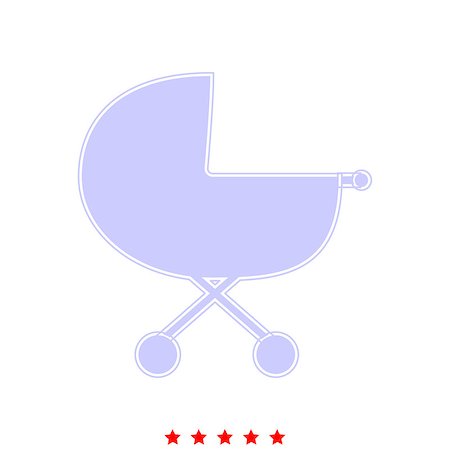 simsearch:400-08779765,k - Baby carriage  it is icon . Flat style . Photographie de stock - Aubaine LD & Abonnement, Code: 400-09109678