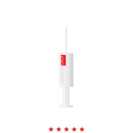simsearch:400-09109813,k - Syringe  it is icon . Flat style . Stock Photo - Budget Royalty-Free & Subscription, Code: 400-09109813